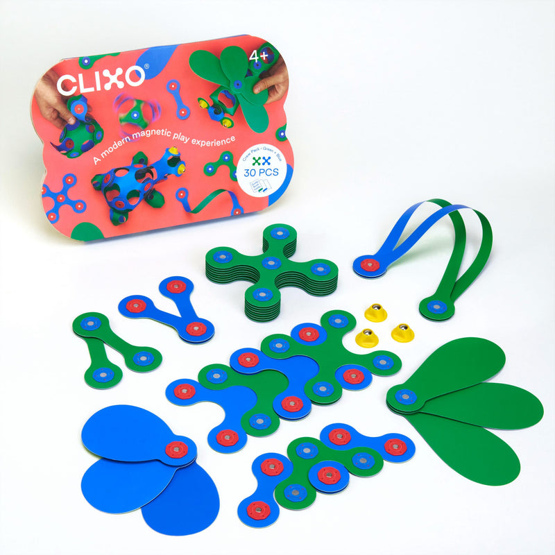 Set Clixo De Construit Cu Magnet, Itsy Pack Blue-Green 30