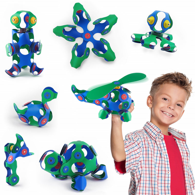 Set Clixo De Construit Cu Magnet, Itsy Pack Blue-Green 30