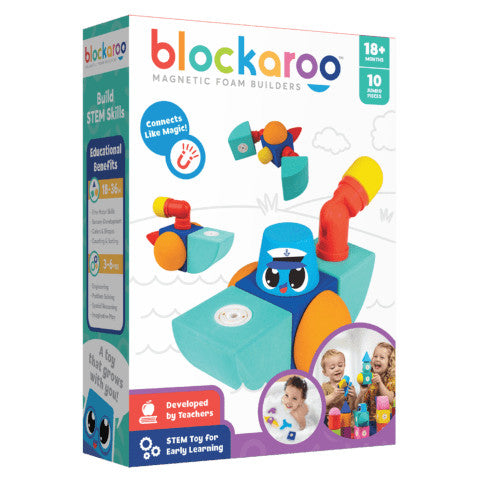 Set Cuburi Din Spuma Cu Magnet Blockaroo, Barca 10 Piese