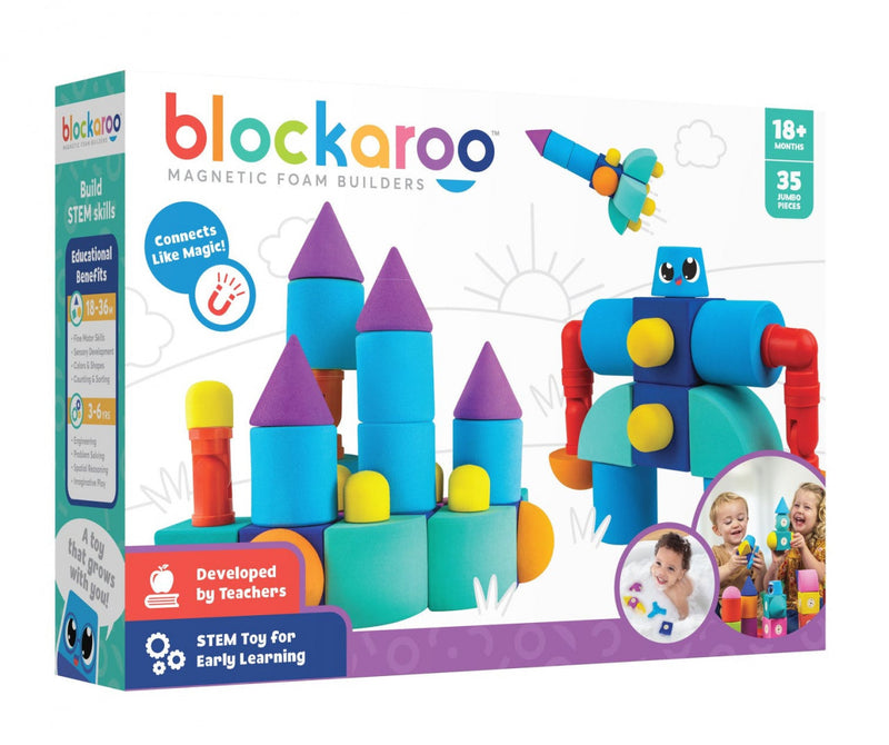 Set Cuburi Din Spuma Cu Magnet Blockaroo, Castel 35 Piese