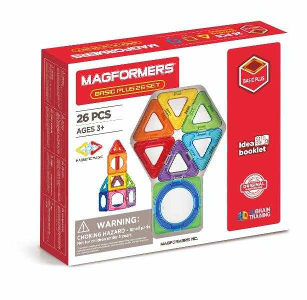 Set Magnetic De Construit- Magformers Basic Plus, 26 Piese