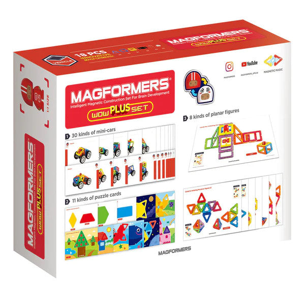 Set Magnetic De Construit- Magformers Wow Plus Set 18 Piese