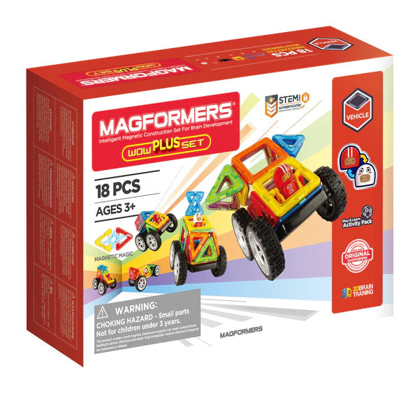 Set Magnetic De Construit- Magformers Wow Plus Set 18 Piese