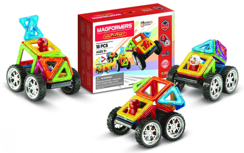 Set Magnetic De Construit- Magformers Wow Plus Set 18 Piese